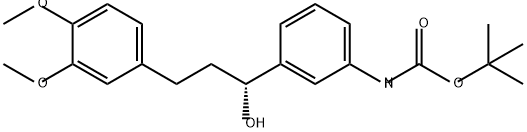 Carbamic acid, [3-[(1R)-3-(3,4-dimethoxyphenyl)-1-hydroxypropyl]phenyl]-, 1,1-dimethylethyl ester (9CI) Struktur