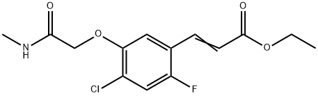 2-Propenoic acid, 3-[4-chloro-2-fluoro-5-[2-(methylamino)-2-oxoethoxy]phenyl]-, ethyl ester Structure