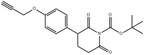 tert-Butyl 2,6-dioxo-3-(4-(prop-2-yn-1-yloxy)phenyl)piperidine-1-carboxylate Structure