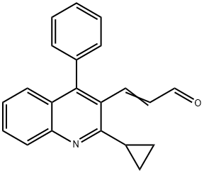 (E)-3-[2-环丙基-4-(4-苯基)-3-喹啉基]-2-丙烯醛 结构式