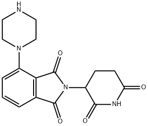 2-(2,6-dioxo-3-piperidinyl)-4-(1-piperazinyl)-1H-Isoindole-1,3(2H)-dione Structure