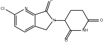 2,6-Piperidinedione, 3-(2-chloro-5,7-dihydro-7-oxo-6H-pyrrolo[3,4-b]pyridin-6-yl)- Struktur