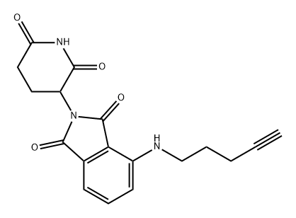 1H-Isoindole-1,3(2H)-dione, 2-(2,6-dioxo-3-piperidinyl)-4-(4-pentyn-1-ylamino)- Struktur
