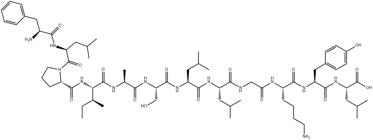 L-Leucine, L-phenylalanyl-L-leucyl-L-prolyl-L-isoleucyl-L-alanyl-L-seryl-L-leucyl-L-leucylglycyl-L-lysyl-L-tyrosyl- 结构式