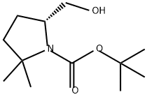 1-Pyrrolidinecarboxylic acid, 5-(hydroxymethyl)-2,2-dimethyl-, 1,1-dimethylethyl ester, (5R)- Structure