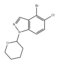 1H-Indazole, 4-bromo-5-chloro-1-(tetrahydro-2H-pyran-2-yl)- Struktur