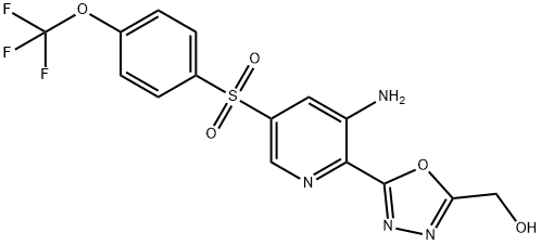 1,3,4-Oxadiazole-2-methanol, 5-[3-amino-5-[[4-(trifluoromethoxy)phenyl]sulfonyl]-2-pyridinyl]- Structure