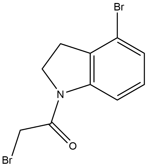 2-Bromo-1-(4-bromo-2,3-dihydro-1H-indol-1-yl)ethanone 结构式