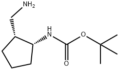 Carbamic acid, N-[(1R,2R)-2-(aminomethyl)cyclopentyl]-, 1,1-dimethylethyl ester Structure