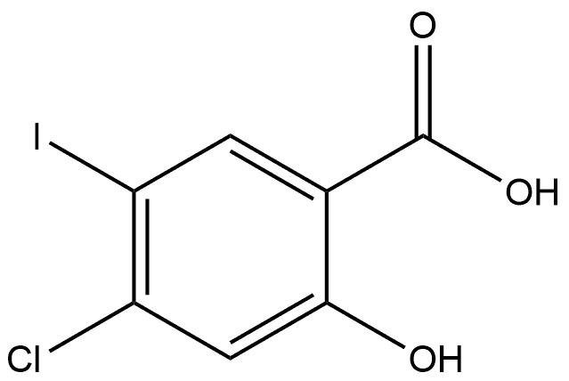 4-Chloro-2-hydroxy-5-iodobenzoic acid 化学構造式