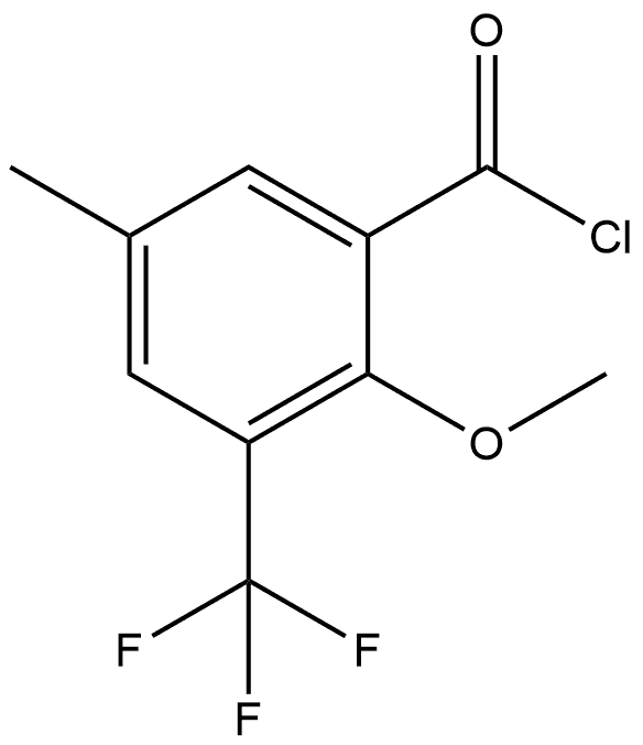 2-Methoxy-5-methyl-3-(trifluoromethyl)benzoyl chloride Structure