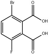 3-溴-6-氟邻苯二甲酸 结构式