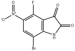 7-bromo-4-fluoro-5-nitro-2,3-dihydro-1H-indole-2,3-dione 结构式