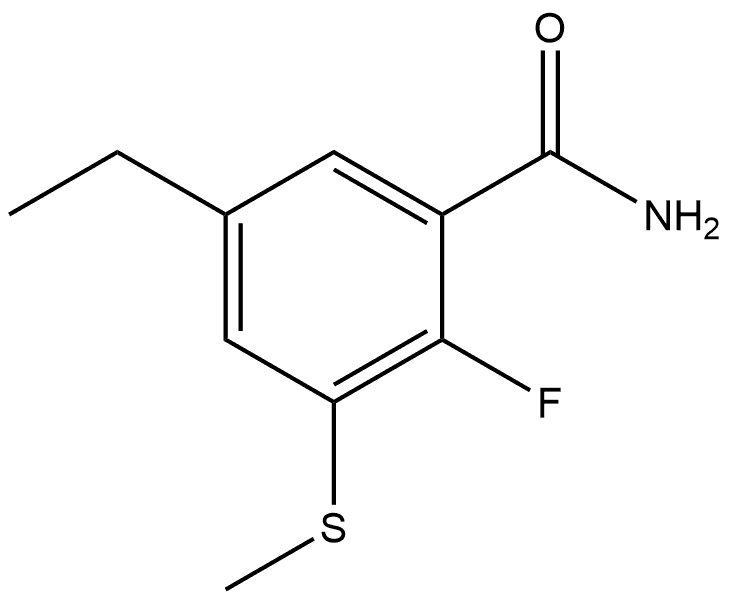 5-Ethyl-2-fluoro-3-(methylthio)benzamide,2168213-02-1,结构式