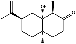 2(1H)-Naphthalenone, octahydro-8a-hydroxy-1,4a-dimethyl-7-(1-methylethenyl)-, (1R,4aR,7R,8aR)- Struktur