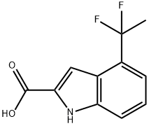 4-(1,1-二氟乙基)-1H-吲哚-2-羧酸 结构式