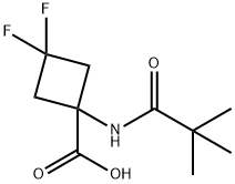 1-[(2,2-Dimethyl-1-oxopropyl)amino]-3,3-difluorocyclobutanecarboxylic acid Struktur