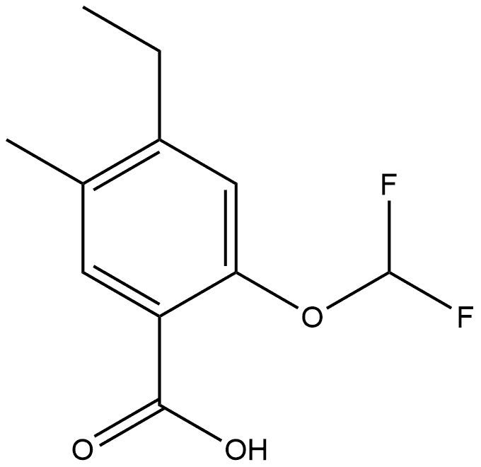 2-(Difluoromethoxy)-4-ethyl-5-methylbenzoic acid 结构式