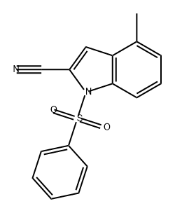 4-甲基-1-(苯基磺酰基)-1H-吲哚-2-甲腈, 2170450-99-2, 结构式