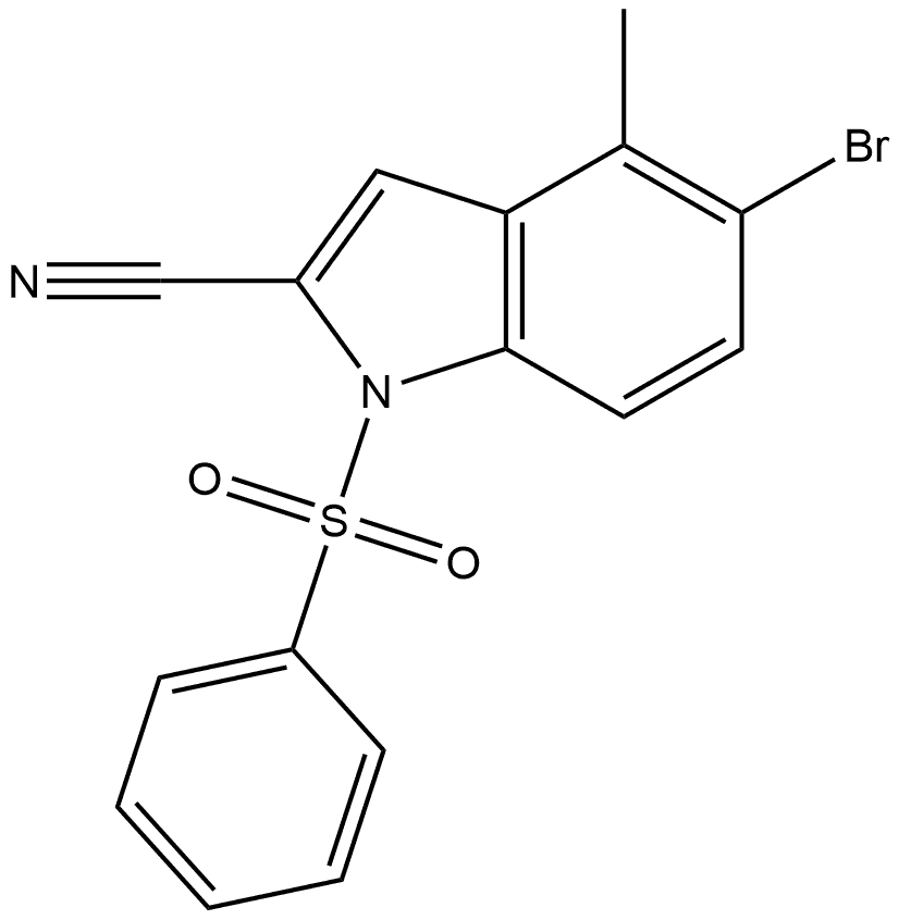 5-Bromo-4-methyl-1-(phenylsulfonyl)-1H-indole-2-carbonitrile Structure
