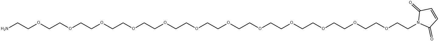 1H-Pyrrole-2,5-dione, 1-(38-amino-3,6,9,12,15,18,21,24,27,30,33,36-dodecaoxaoctatriacont-1-yl)- Struktur