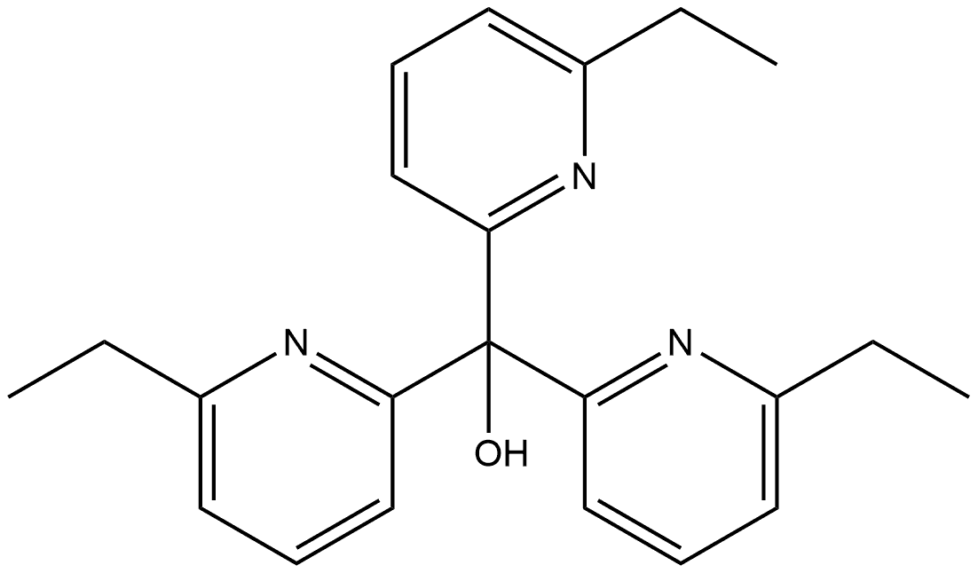 tris(6-ethylpyridin-2-yl)methanol 结构式