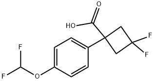 Cyclobutanecarboxylic acid, 1-[4-(difluoromethoxy)phenyl]-3,3-difluoro- Structure