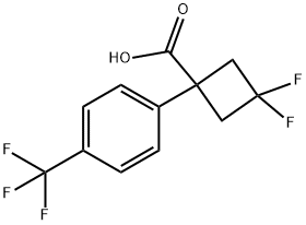 Cyclobutanecarboxylic acid, 3,3-difluoro-1-[4-(trifluoromethyl)phenyl]- Structure