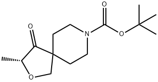 (R)-3-甲基-4-氧代-2-氧-8-氮杂螺[4.5]癸烷-8-羧酸叔丁酯 结构式