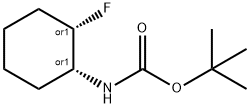 Carbamic acid, N-[(1R,2S)-2-fluorocyclohexyl]-, 1,1-dimethylethyl ester, rel- Structure