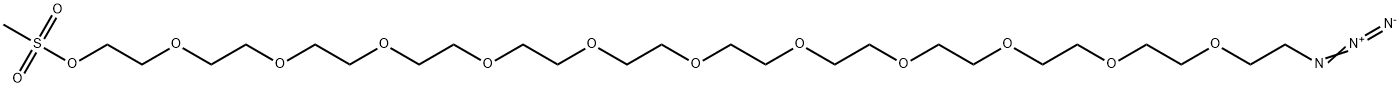 3,6,9,12,15,18,21,24,27,30,33-Undecaoxapentatriacontan-1-ol, 35-azido-, 1-methanesulfonate Structure