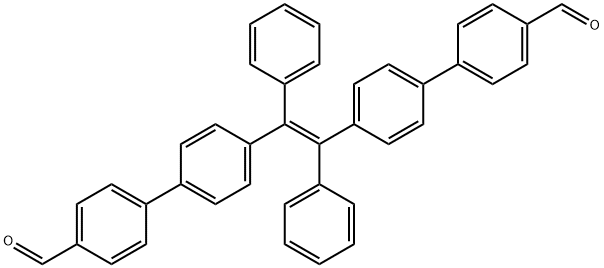 [1,1'-Biphenyl]-4-carboxaldehyde, 4'-[(1E)-2-(4'-formyl[1,1'-biphenyl]-4-yl)-1,2-diphenylethenyl]- Structure