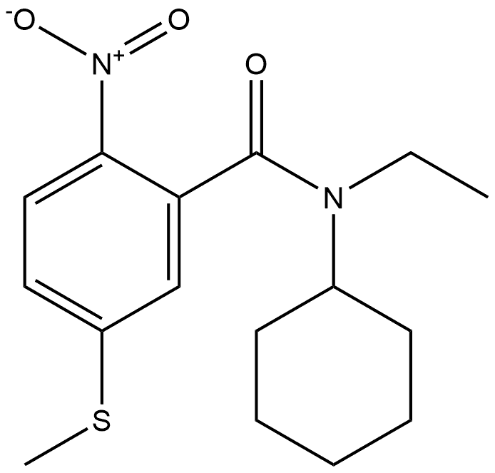 N-cyclohexyl-N-ethyl-5-(methylthio)-2-nitrobenzamide Structure