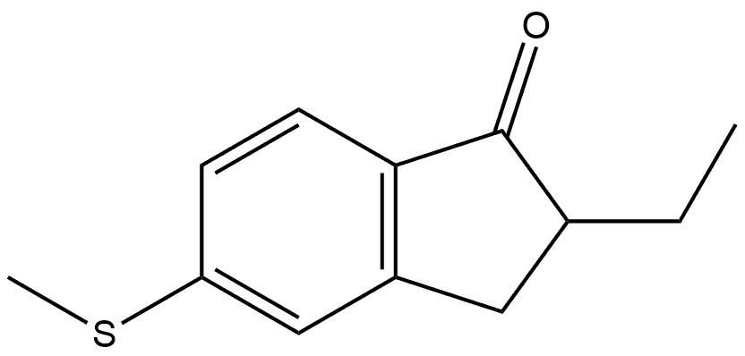 2-ethyl-5-(methylthio)-2,3-dihydro-1H-inden-1-one 结构式