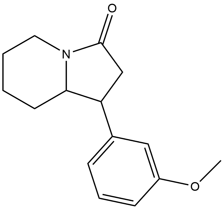 1-(3-methoxyphenyl)-2,5,6,7,8,8a-hexahydro-1H-indolizin-3-one Struktur