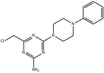 1,3,5-Triazin-2-amine, 4-(chloromethyl)-6-(4-phenyl-1-piperazinyl)- Structure