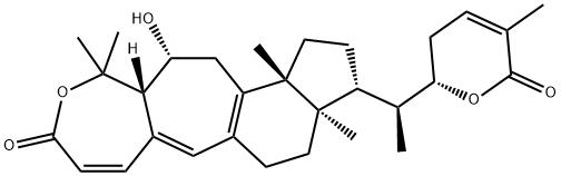 Indeno[5',4':4,5]cyclohept[1,2-c]oxepin-9(1H)-one, 3-[(1S)-1-[(2S)-3,6-dihydro-5-methyl-6-oxo-2H-pyran-2-yl]ethyl]-2,3,3a,4,5,11,11a,12,13,13b-decahydro-12-hydroxy-3a,11,11,13b-tetramethyl-, (3R,3aR,11aS,12R,13bR)- Structure