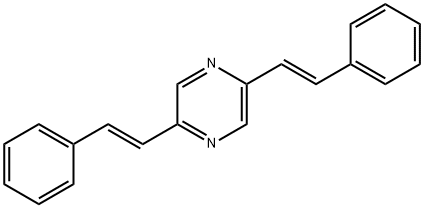 Pyrazine, 2,5-bis[(1E)-2-phenylethenyl]- Structure