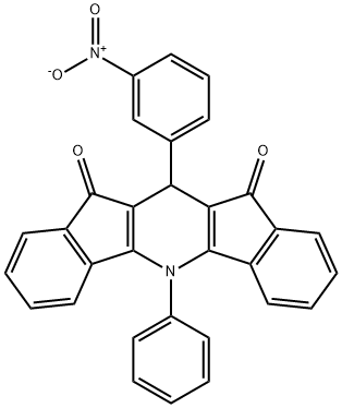 Diindeno[1,2-b:2,1-e]pyridine-10,12-dione,  5,11-dihydro-11-(m-nitrophenyl)-5-phenyl-  (6CI,8CI) 结构式
