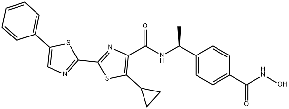 (S)-5-环丙基-N-(1-(4-(甲酰羟肟酸)苯基)乙基)-5'-苯基-[2,2'-联噻唑]-4-甲酰胺 结构式