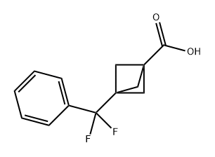 Bicyclo[1.1.1]pentane-1-carboxylic acid, 3-(difluorophenylmethyl)- Struktur