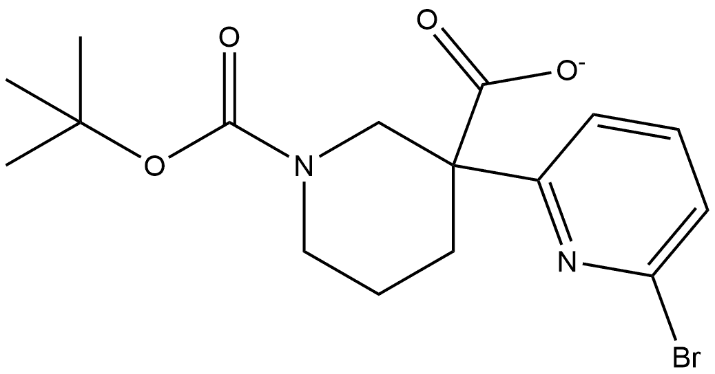 1-(1,1-Dimethylethyl) 3-(6-bromo-2-pyridinyl)-1,3-piperidinedicarboxylate,2199730-36-2,结构式