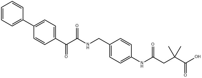 Butanoic acid, 4-[[4-[[(2-[1,1'-biphenyl]-4-yl-2-oxoacetyl)amino]methyl]phenyl]amino]-2,2-dimethyl-4-oxo- Struktur