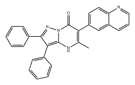 Pyrazolo[1,5-a]pyrimidin-7(4H)-one, 5-methyl-2,3-diphenyl-6-(6-quinolinyl)- Struktur