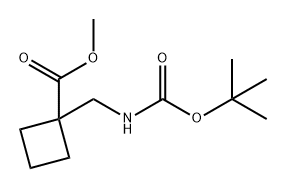 Cyclobutanecarboxylic acid, 1-[[[(1,1-dimethylethoxy)carbonyl]amino]methyl]-, methyl ester Structure
