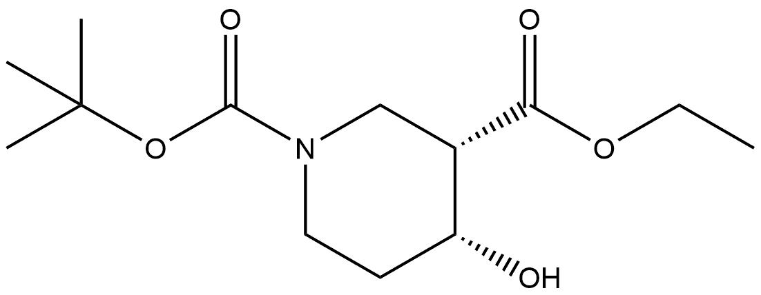 (3S,4R)-1-BOC-4-羟基哌啶-3-甲酸乙酯, 220182-15-0, 结构式