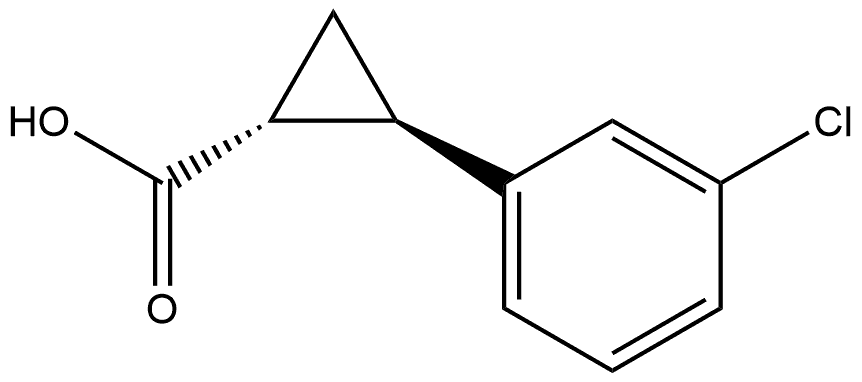 (1R,2R)-2-(3-Chlorophenyl)cyclopropanecarboxylic acid Struktur