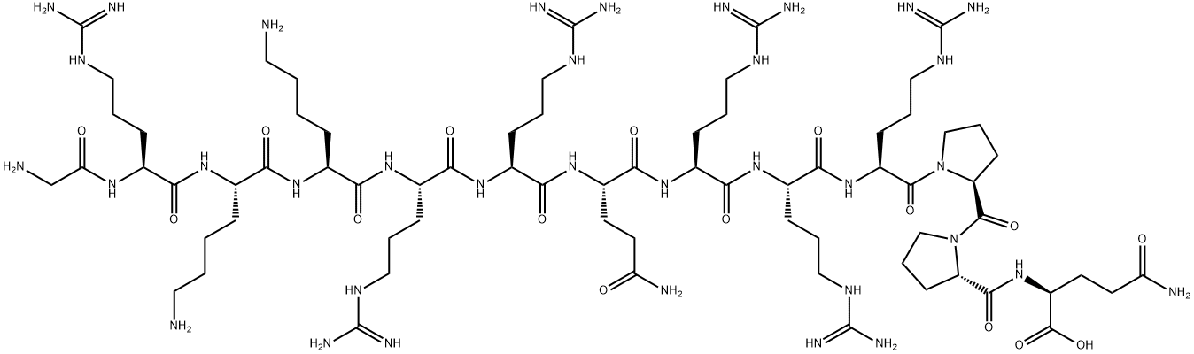 L-Glutamine, glycyl-L-arginyl-L-lysyl-L-lysyl-L-arginyl-L-arginyl-L-glutaminyl-L-arginyl-L-arginyl-L-arginyl-L-prolyl-L-prolyl- Structure