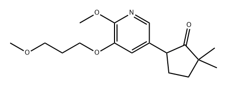 Cyclopentanone, 5-[6-methoxy-5-(3-methoxypropoxy)-3-pyridinyl]-2,2-dimethyl- Struktur