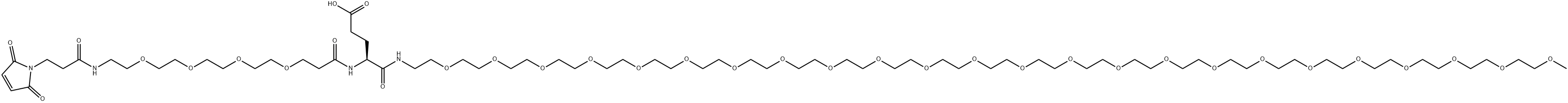 Mal-PEG4-Glu(OH)-NH-m-PEG24 化学構造式